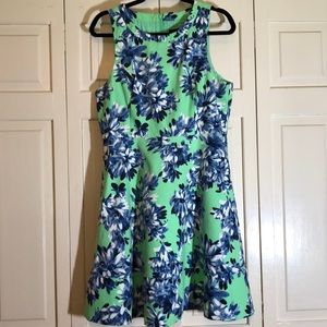 J. Crew Floral Sleeveless Scoop Neck Side Pockets Garden Party Wedding SZ 12 R2